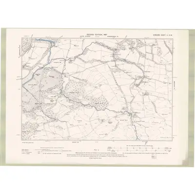 1894 Map of Ayrshire Sheet LI.NW, 1897 Print