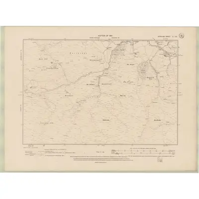 1908 Map of Ayrshire Sheet LI.SE, 1910 Print