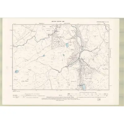 1894 Map of Ayrshire Sheet LII.NE, 1897 Print
