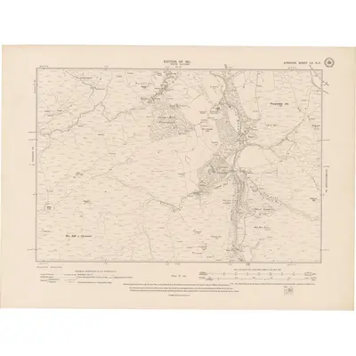 1908 Map of Ayrshire Sheet LII.NE, 1911 Print