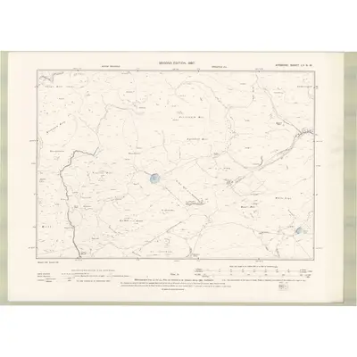 1894 Map of Ayrshire Sheet LII.NW, 1897 Print