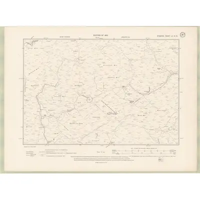 1908 Map of Ayrshire Sheet LII.NW, 1910 Print