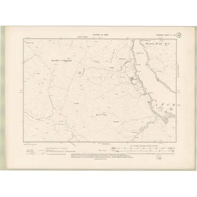 1907 Map of Ayrshire Sheet LII.SE, 1909 Print