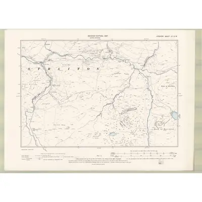 1894 Map of Ayrshire Sheet LII.SW, 1897 Print