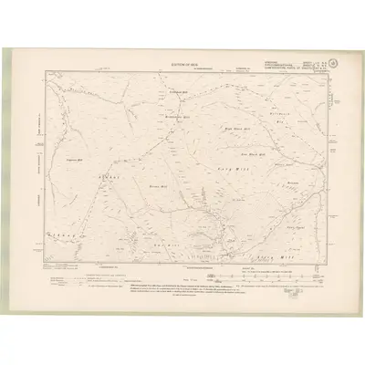 1907 Map of Ayrshire Sheet LIV.NE, 1909 Print