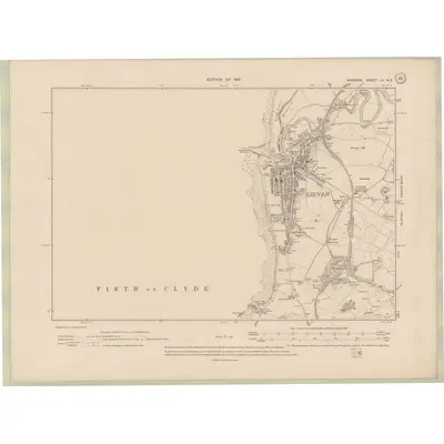 1907 Map of Ayrshire Sheet LV.NE, 1910 Print