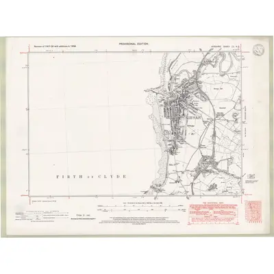 1938 Map of Ayrshire Sheet LV.NE, 1947 Print