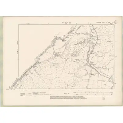 1907 Map of Ayrshire Sheet LV.SW & SE, 1910 Print