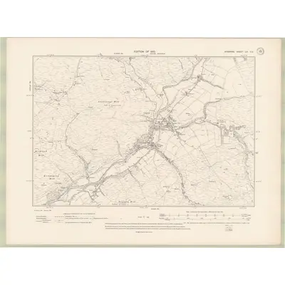 1908 Map of Ayrshire Sheet LVI.SE, 1910 Print