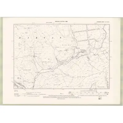 1894 Map of Ayrshire Sheet LVI.SW, 1896 Print
