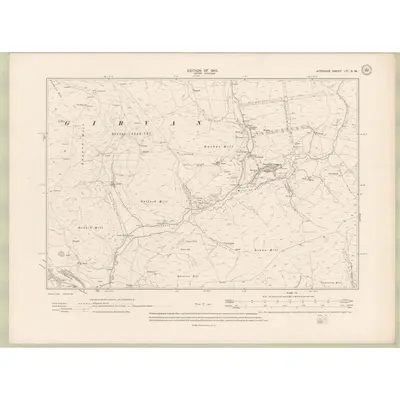 1907 Map of Ayrshire Sheet LVI.SW, 1910 Print