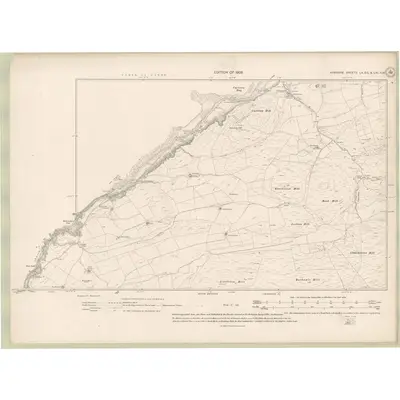 1907 Map of Ayrshire Sheet LX.SE & LXI.SW, 1909 Print