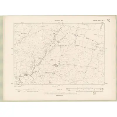 1907 Map of Ayrshire Sheet LXI.NE, 1910 Print