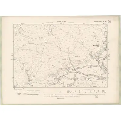 1908 Map of Ayrshire Sheet LXI.SE, 1910 Print