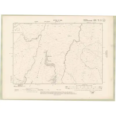 1907 Map of Ayrshire Sheet LXIV.NE, 1909 Print