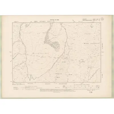 1907 Map of Ayrshire Sheet LXIV.SE, 1909 Print