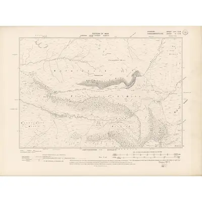 1907 Map of Ayrshire Sheet LXIV.SW, 1909 Print