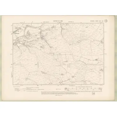 1908 Map of Ayrshire Sheet LXVI.NE, 1909 Print