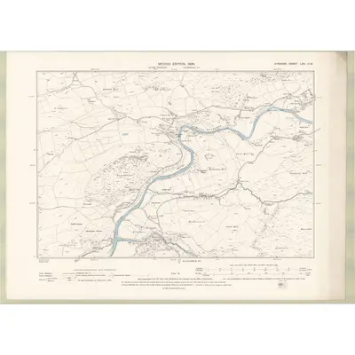 1894 Map of Ayrshire Sheet LXVI.NW, 1896 Print