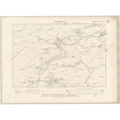 1908 Map of Ayrshire Sheet LXVI.NW, 1909 Print