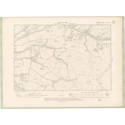 1907 Map of Ayrshire Sheet LXVI.SW, 1909 Print