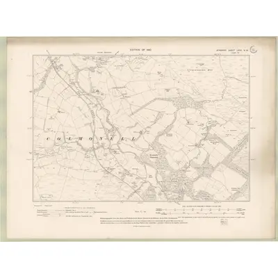 1907 Map of Ayrshire Sheet LXVII.NW, 1910 Print