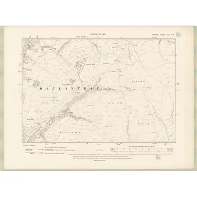 1907 Map of Ayrshire Sheet LXX.NW, 1910 Print