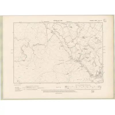 1907 Map of Ayrshire Sheet LXXI.NE, 1910 Print
