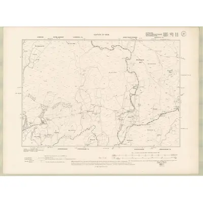 1907 Map of Ayrshire Sheet LXXII.NW, 1909 Print
