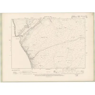 1907 Map of Ayrshire Sheet LXXIII.NE, 1909 Print