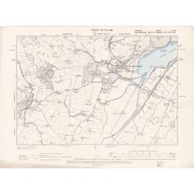 1895 Map of Ayrshire Sheet V.SW, 1898 Print