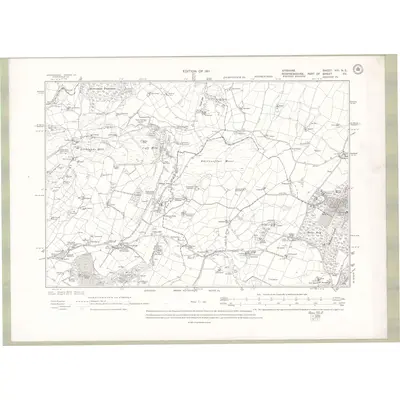 1908 Map of Ayrshire Sheet VIII.NE, 1911 Print