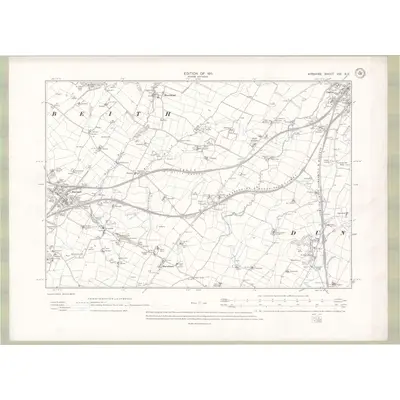 1908 Map of Ayrshire Sheet VIII.SE, 1911 Print