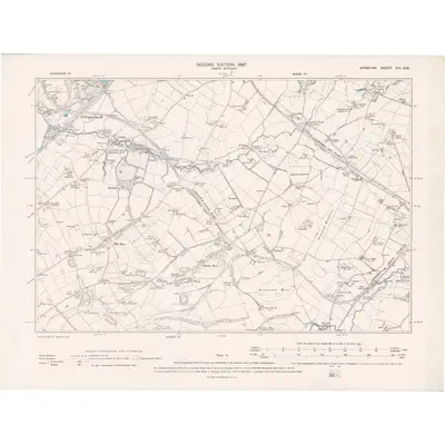 1895 Map of Ayrshire Sheet VIII.SW, 1897 Print