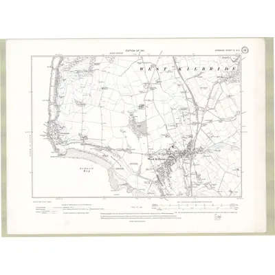 1908 Map of Ayrshire Sheet X.NE, 1911 Print