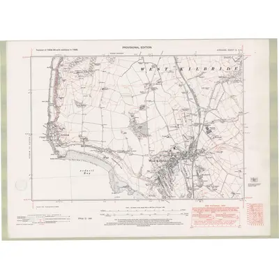 1938 Map of Ayrshire Sheet X.NE, 1947 Print