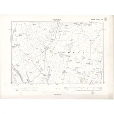 1908 Map of Ayrshire Sheet XI.SW, 1911 Print