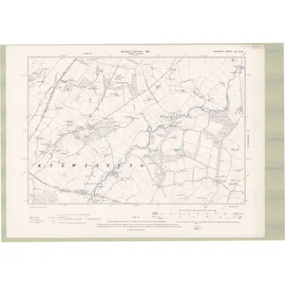 1895 Map of Ayrshire Sheet XII.SW, 1897 Print