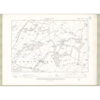 1909 Map of Ayrshire Sheet XII.SW, 1911 Print