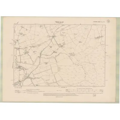 1908 Map of Ayrshire Sheet XL.NE, 1910 Print