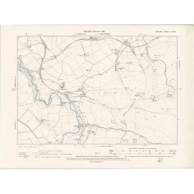 1895 Map of Ayrshire Sheet XL.SW, 1897 Print