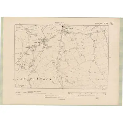 1908 Map of Ayrshire Sheet XLII.SW, 1911 Print