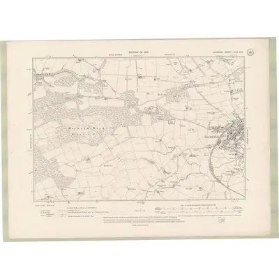 1908 Map of Ayrshire Sheet XLIV.NE, 1910 Print