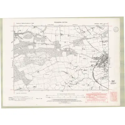 1938 Map of Ayrshire Sheet XLIV.NE, 1947 Print