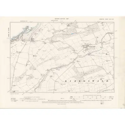 1894 Map of Ayrshire Sheet XLIV.SW, 1897 Print