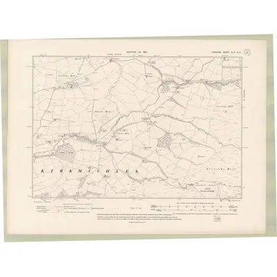 1908 Map of Ayrshire Sheet XLV.NE, 1910 Print