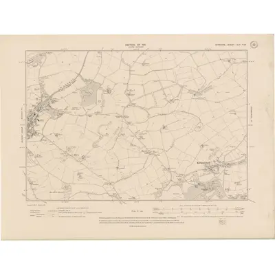 1908 Map of Ayrshire Sheet XLV.NW, 1911 Print