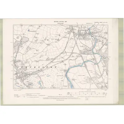 1895 Map of Ayrshire Sheet XVI.NE, 1897 Print