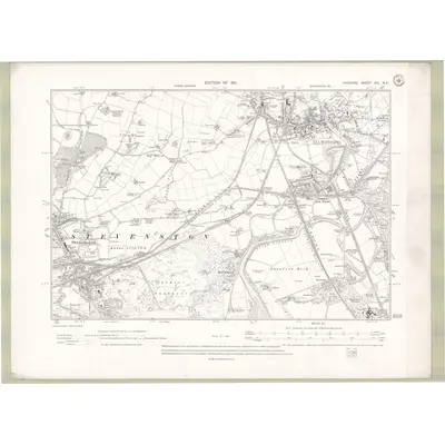 1908 Map of Ayrshire Sheet XVI.NE, 1911 Print