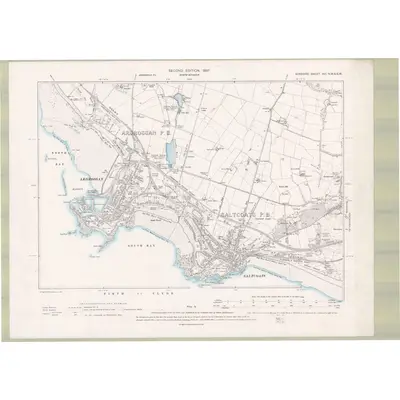 1895 Map of Ayrshire Sheet XVI.NW & SW, 1897 Print
